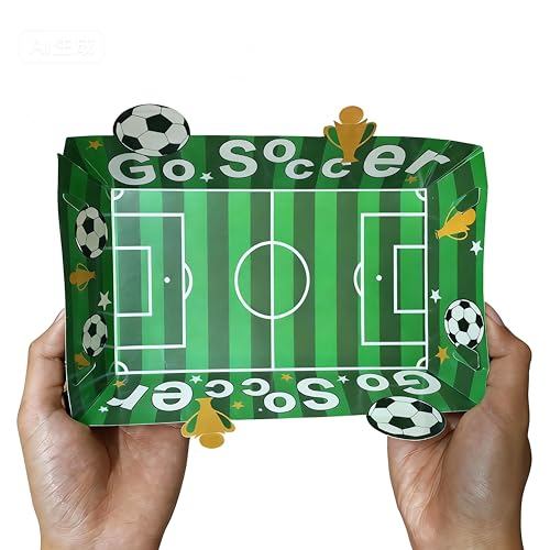 Soccer Plates Set - 36 Pack Eco-Friendly Disposable Trays - Green