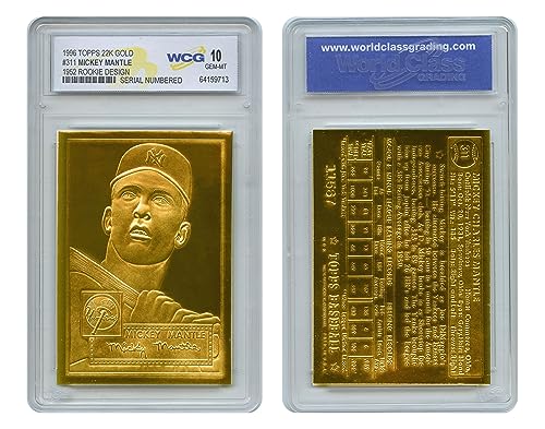 1952 Topps Mickey Mantle 22K Gold Rookie Card Design #311 - GEM Mint 10
