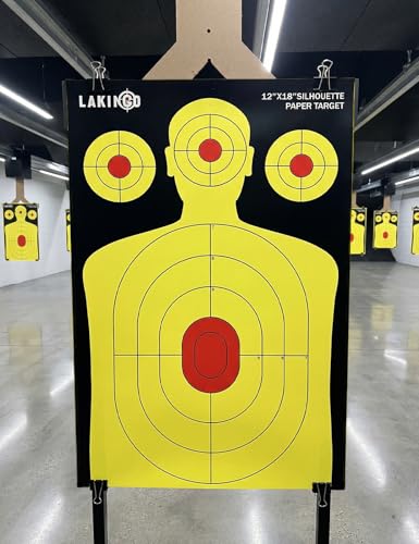 High-Visibility Shooting Targets - 12x18 Inch Yellow - 10pcs Triple Target