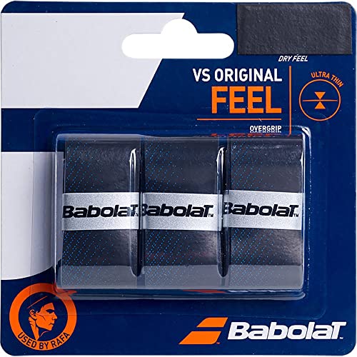 Babolat VS Original X3 Tennis Overgrip Black/Blue - Extra Absorbent, Driest Feel