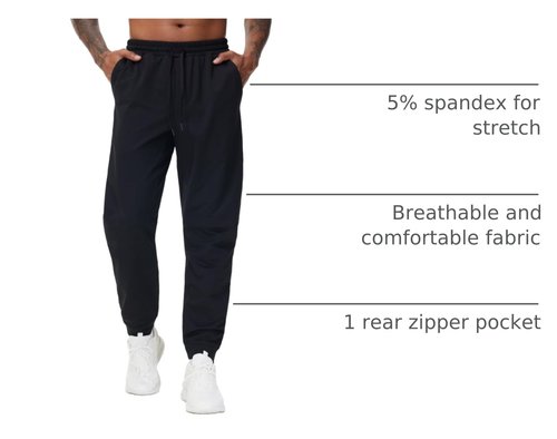THE GYM PEOPLE Men's Drawstring Workout Joggers Pants Lightweight Tapered Running Lounge Sweatpants with Pockets