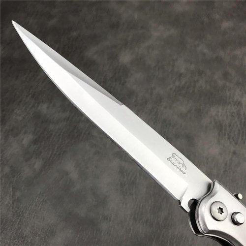 XBOSAI 12'' Tactical Folding Knife 420 Stainless Steel Blade Red-colored Wood Handles with Slide Safety Lock, Outdoor Camping EDC Tools