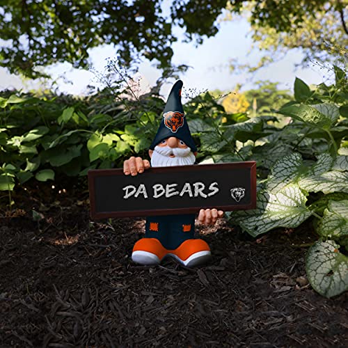 Chicago Bears Garden Gnome Statue - NFL Team Logo Chalkboard Sign - 11"