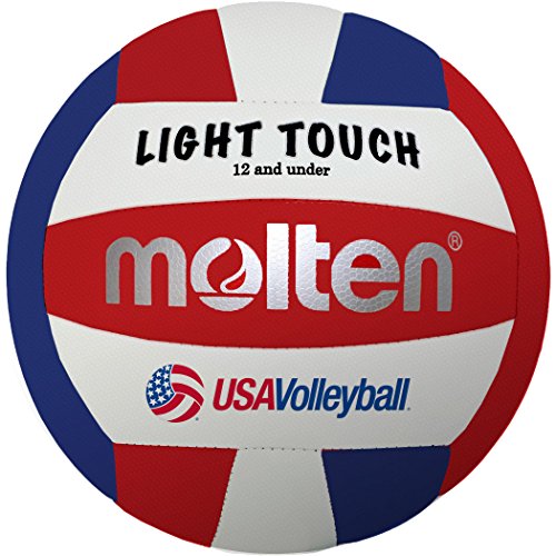 Molten Light Touch Youth Volleyball - Red/White/Blue, 12 & Under, Lightweight Indoor/Outdoor