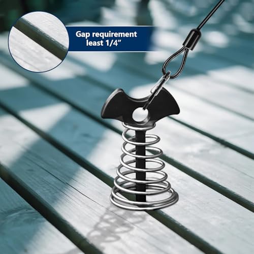 Fishbone Deck Anchor for Furniture - Marine Grade Stainless Steel - Black