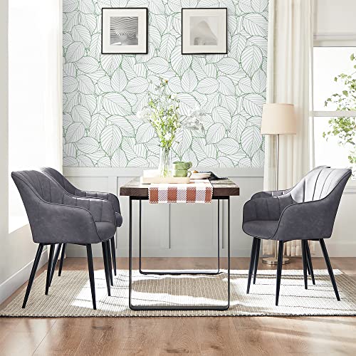 Kitico 17.7" X118.1" Modern Green Leaf Wallpaper Leaf Peel and Stick Wallpaper Green and White Leaves Contact Paper Removable Self-Adhesive Waterproof Leaf Wall Paper for Wall Home Decor