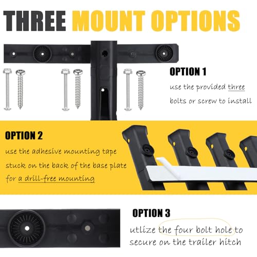 VEXPLO Wall-Mounted 4-Rod Fishing Pole Holder for Boat, Garage, Truck Bed