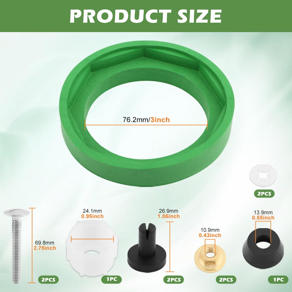 Toilet Tank to Bowl Gasket Kit for American Standards Toilet Part AS738756-0070A, 3 Inch Toilet Tank Replacement Kit, Includes Gasket, Bolts and Other Essential Parts