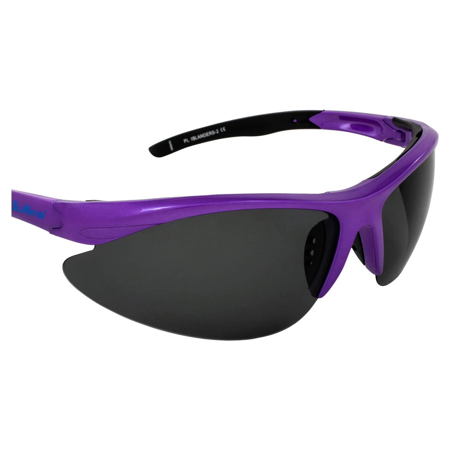 BluWater Islanders 2 Sports Polarized Sunglasses for Women Purple Frame w/Gray Lenses