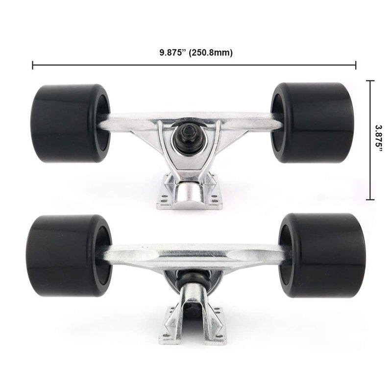 VJ skateshop Longboard Skateboard Combo Package with 70mm Wheels 7inch 180mm Aluminum Trucks, Bearings Hardware Complete Set
