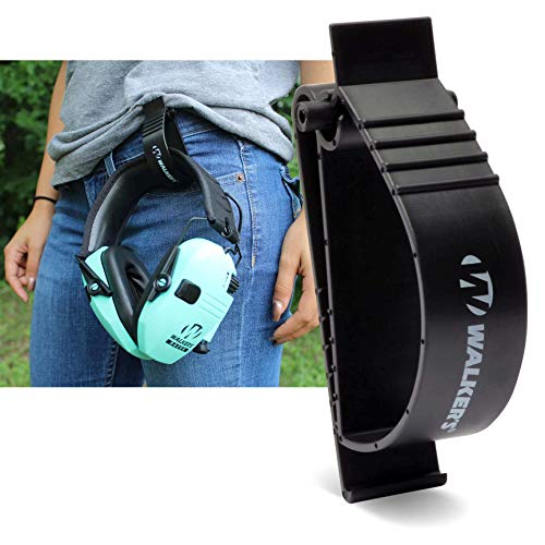 Universal Belt Clip Holder for Shooting Earmuffs and Glasses - Black