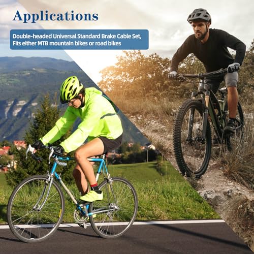 4-Pack Universal Bicycle Brake Cable Set - 2M Stainless Steel Inner Wires