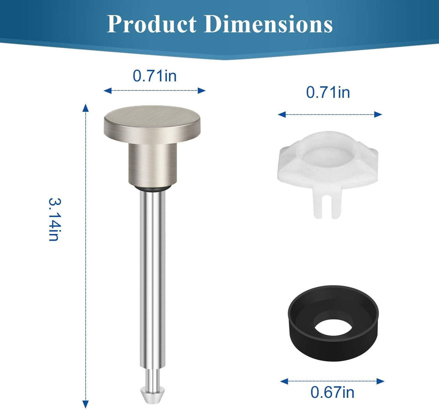 JLIAN MIOR 2 Set Tub Spout Diverter Repair Kit, Bathroom Shower Bathtub Leaky Faucet Repair Replacement Parts, Includes 2 Diverter Valve Stems, 2 Gates Seals and 2 Cup (Brushed Nickel)