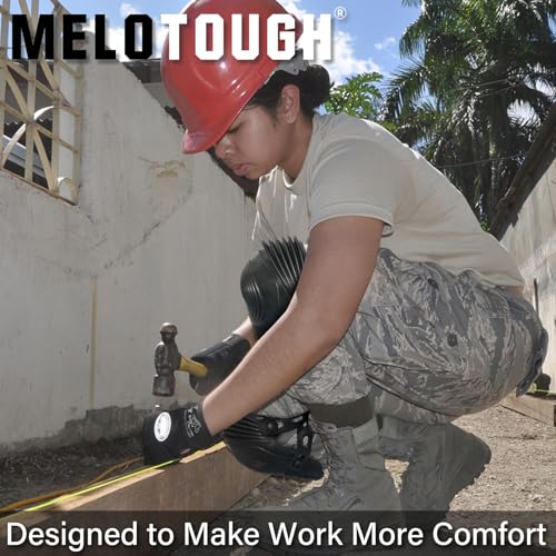 MELOTOUGH Work Knee Pads for Men Women Construction, Flooring, Roofing - Comfortable and Non Slip(Black)