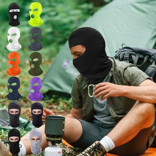 Full Face Black Balaclava Ski Mask - 3 Holes for Men & Women