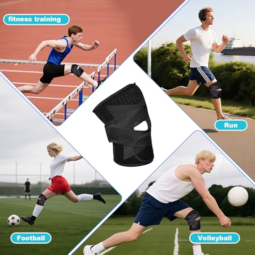 Knee Support Brace with Patella Gel Pad & Side Stabilizers - Breathable - X-Large