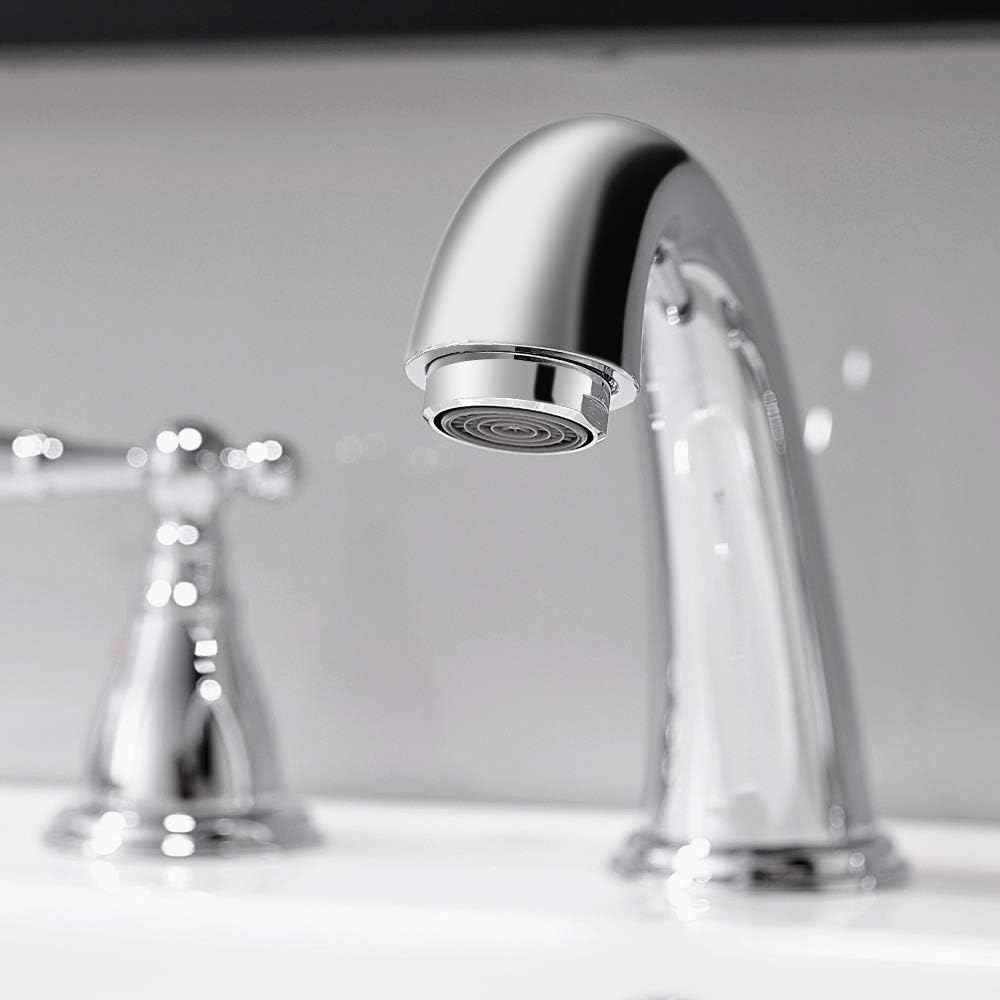 Phiestina 8-Inch Widespread Bathroom Faucet - Chrome, Lead-Free, Metal Pop-Up Drain, Model WF008-4-C