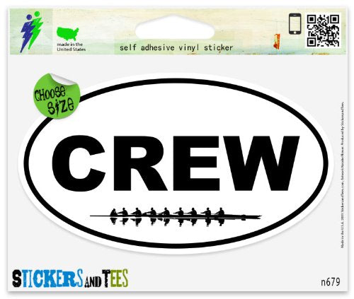 Crew Eight Rowing Oval Vinyl Sticker - 3" x 2"