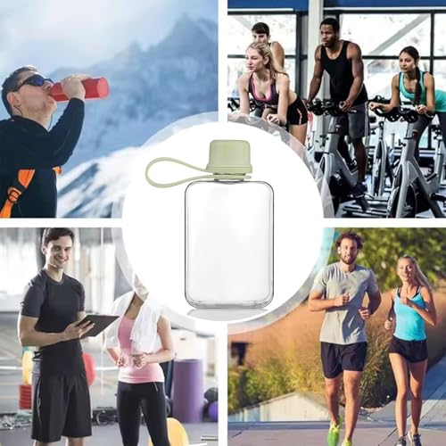 8.2 oz Flat Travel Water Bottle - BPA Free Tritan - Green