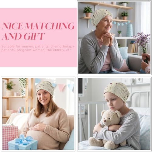 Slouchy Chemo Cap Beanie - Floral Soft Headwear for Men & Women