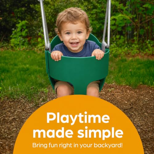 Heavy Duty Baby Swing - High Back Full Bucket Seat - Green