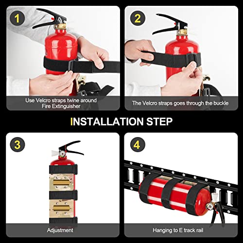 E-Track Fire Extinguisher Mount Holder for Cargo Trailer and Truck| Fire Extinguisher Mounts& Brackets up to 15 lbs|e Track Tool for Safety(Pack of 2