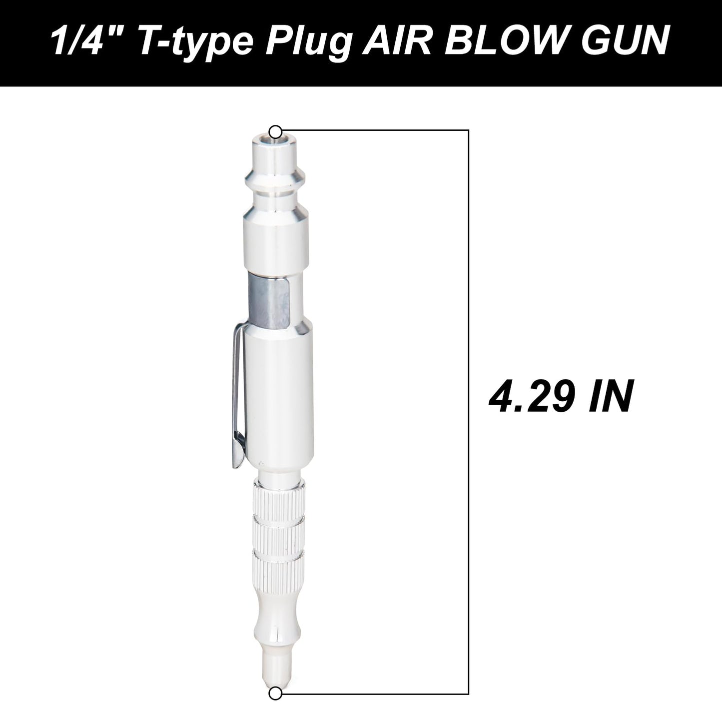 Kodilin 5Pcs 1/4"I/M Type Plug Air Blow Gun,Adjustable Pocket Blow Gun