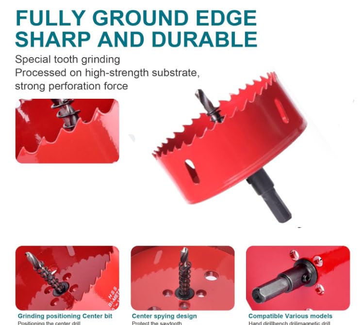 4 Inch / 102mm HSS Bi-Metal Hole Cutter with Pilot Drill Bit, Hole Saw for Wood, Plastic, Drywall, Metal Sheet