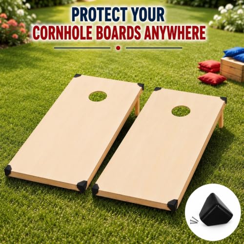 9 Pack Cornhole Board Corner Guards - Black PP Protector