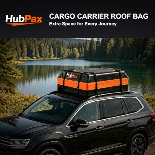 15 Cu Ft Rooftop Cargo Carrier Bag - Fits Any Vehicle Without Rack