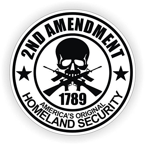 2nd Amendment Stickers - 4 Pack Weatherproof Decals, 2" Diameter
