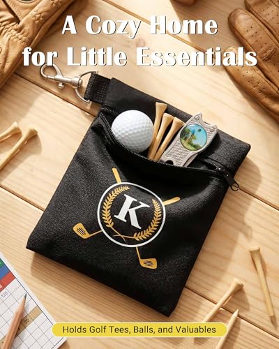 Personalized Golf Tee Bag - Initial-J Golf Utility Pouch
