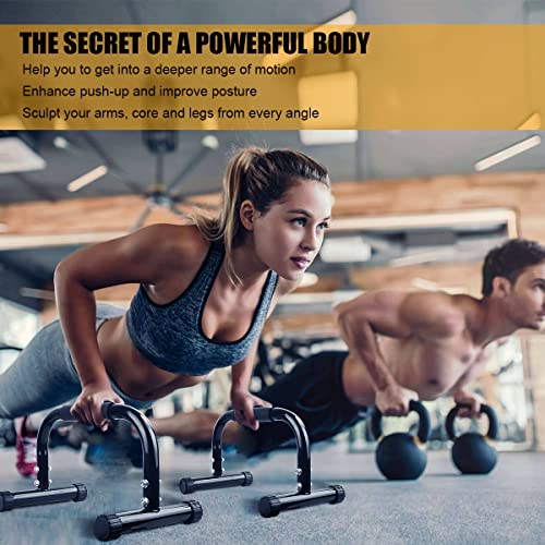 Push Up Bars for Strength Training - Parallettes in Black