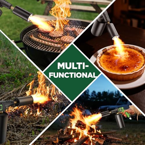 Powerful Propane Torch Head, Campfire Starter, Charcoal Lighter, Welding Torch Head by MAPP, MAP/PRO, for Searing Steak, Soldering, Brazing, Stripping Paint(Tank Not Included)