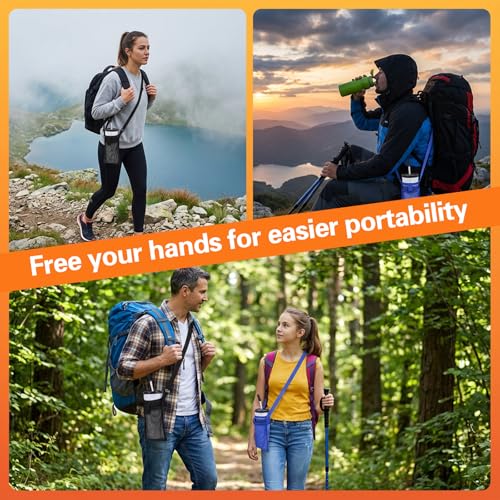 Water Bottle Holder with Strap - Adjustable Nylon Carrier for Outdoor Activities