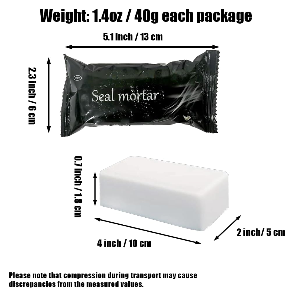 White Waterproof Duct Seal Putty (6 pcs), Moldable Plumbers Putty and Sealing Clay for Indoor & Outdoor Use – Quick Mending for Air Conditioning Holes, Drain Connections, Ideal for Wall Hole Repairs