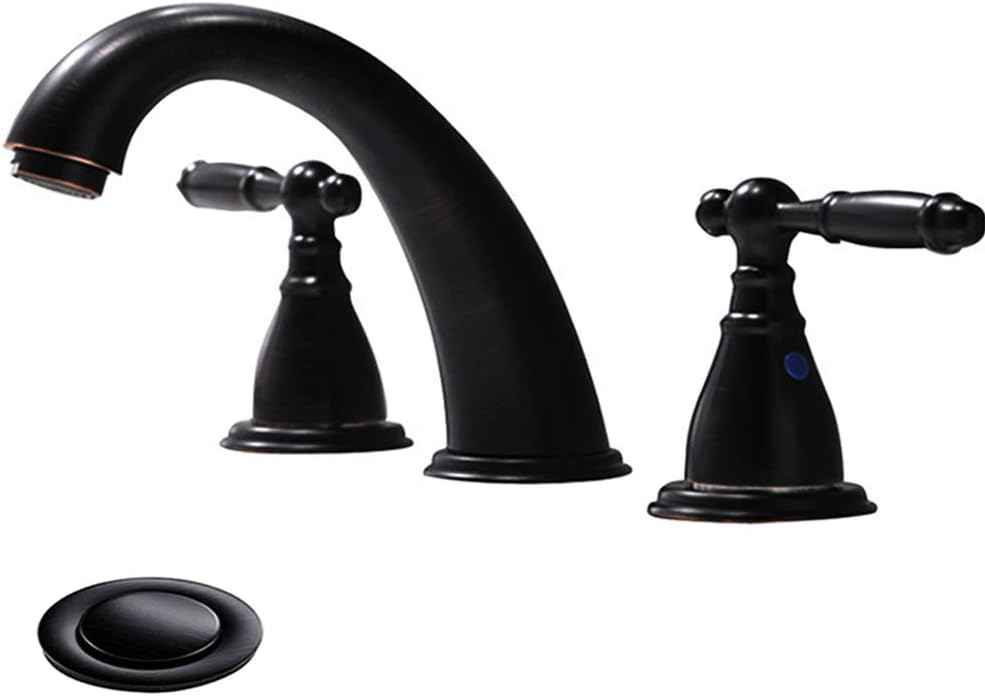 Phiestina 8-Inch Widespread Bathroom Faucet - Chrome, Lead-Free, Metal Pop-Up Drain, Model WF008-4-C