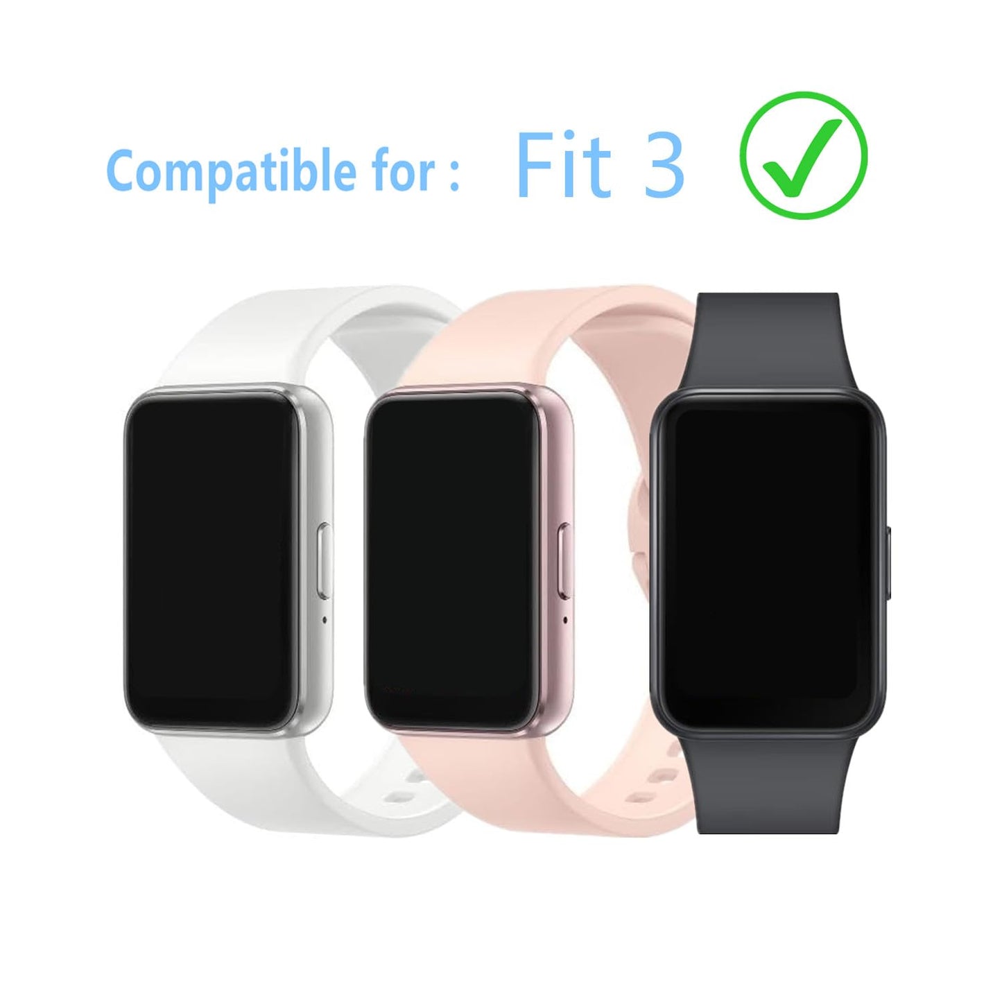 Aemus Screen Protector Compatible for Galaxy FIT 3 Fitness Tracker (3 Pack) 3D Full Coverage PMMA Protective Film for Fit 3 Smart Watch 1.6"