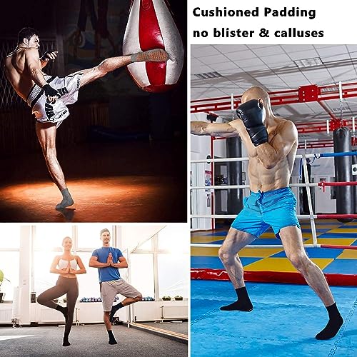 Men's Non-Slip Grip Socks for Yoga & Pilates - 3 Pairs - Black/Grey/Coffee