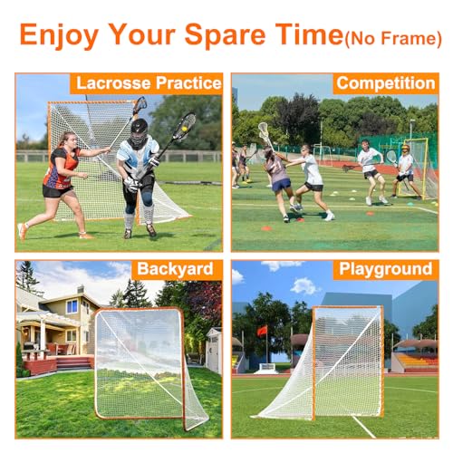 5mm Heavy Duty Lacrosse Goal Net 6x6x7ft with Installation Tool