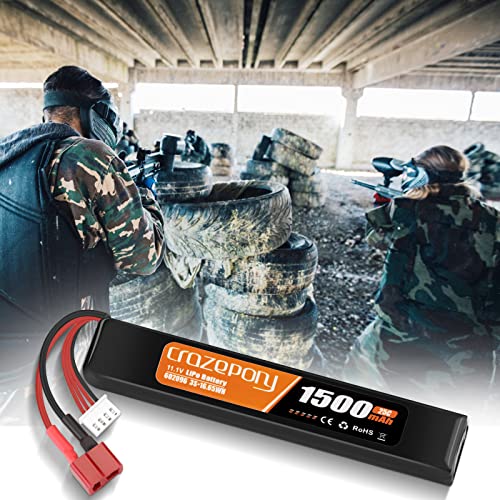 11.1V 1500mAh LiPo Airsoft Battery with T-Plug Connector