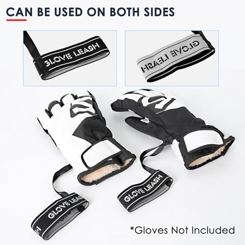Anti-Lost Ski Glove Safety Strap - Men's Size 8-11 - Black