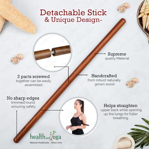 Yoga Stick - Collapsible Wooden Posture Corrector - Regular 26"