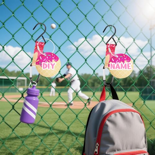 Baseball Softball Dugout Organizer Bag with Ice Cream Drip Design - Pink Drip Set, 2 Pcs