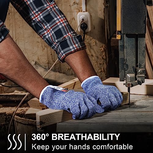 Hercicy 12 Pairs Cut Resistant Gloves Level 5 Protection Safety Cutting Kitchen Cuts Gloves for Chefs Garden