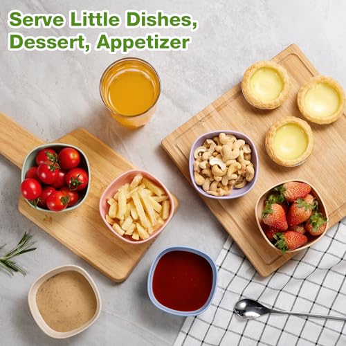 6 Pack Wheat Straw Dipping Bowls - 4.5 OZ Mini Prep Bowls