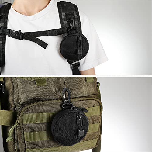 FRTKK 2 Pack Black Tactical Molle Utility Pouches for EDC, Waist & Outdoor Use