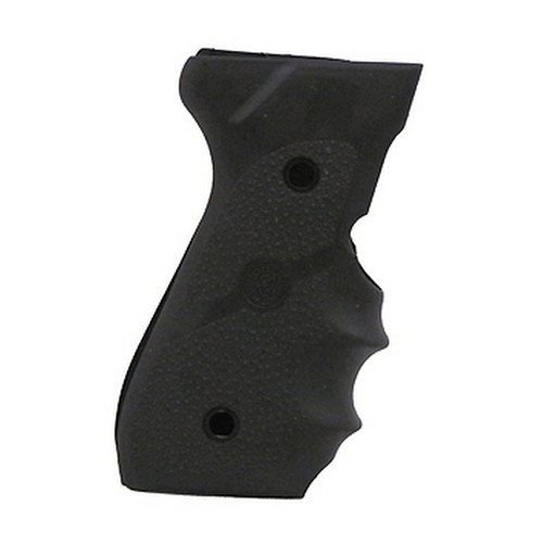 Hogue OverMolded Rubber Grip for Beretta 92 / 96 Series with Finger Grooves, Black - 92000