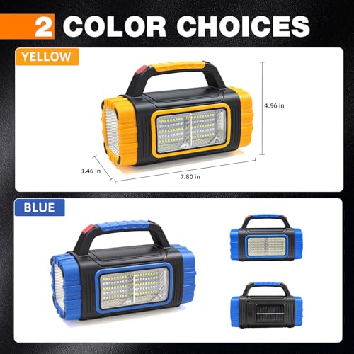 GEEBONFLUGENS 3000 Lumen Solar Rechargeable LED Flashlight Blue - Emergency & Camping Light
