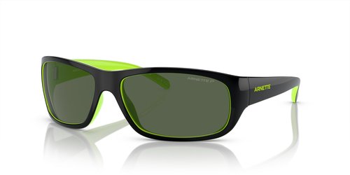 Arnette AN4290 Uka-Uka Sunglasses, Top Black/Fluorescent Green/Dark Green Polarized, 63 mm